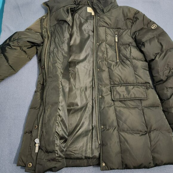 Michael Kors Women LP Army Green Down Quilted Puffer Winter Coat - Picture 7 of 14